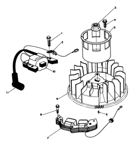 Magneto & Flywheel Assembly Diagram and Parts List for 20628C 7000001 - 7999999 Toro Lawn Mower