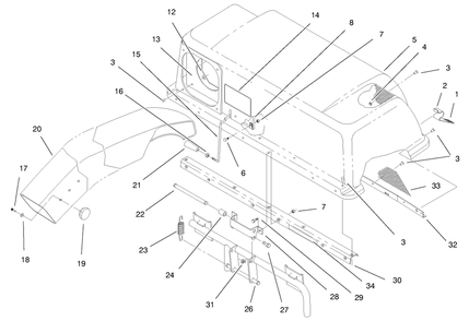 Bagtop Assembly Diagram and Parts List for 79301 9900001 - 9999999 Toro Lawn Tractor