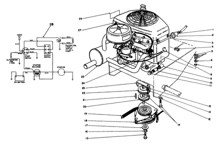 Engine Assembly Diagram and Parts List for 30117 1000001 - 1999999 Toro Lawn Tractor Accessories