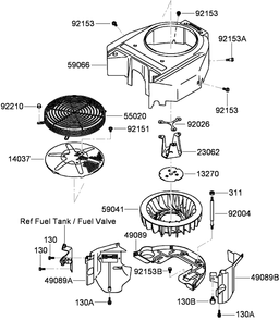 Cooling Equipment Assembly Diagram and Parts List for 74558 (290003001-290999999)(2009) Toro Lawn Mower
