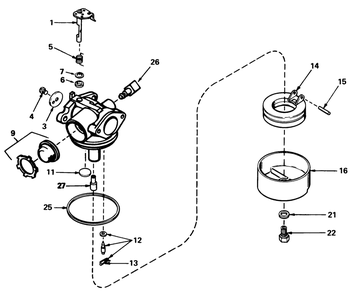 Carburetor No. 632050a Diagram and Parts List for 20718 5000001 - 5999999 Toro Lawn Mower