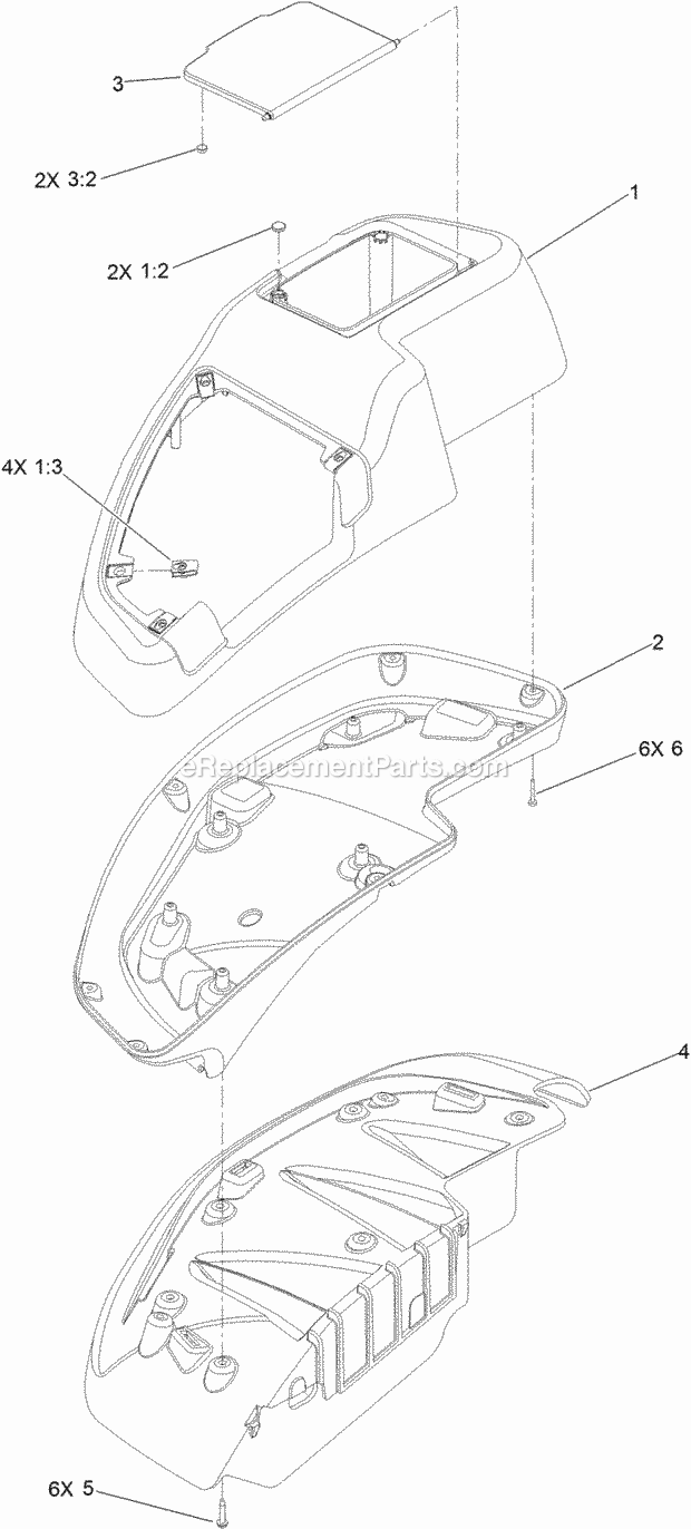 Rh Console Assembly No. 115-7400 Diagram and Parts List for 74942TE 315000001-315999999 Toro Lawn Mower