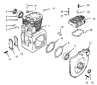 Crankcase And Cylinder Head Diagram and Parts List for 73401 4900001 - 4999999 Toro Lawn Tractor
