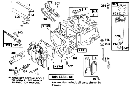 Engine Briggs & Stratton Model 127702-0115-01 Diagram and Parts List for 20908B 4900001 - 4999999 Toro Lawn Mower