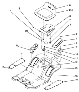 Seat Assembly Diagram and Parts List for 71218 6900001 - 6999999 Toro Lawn Tractor