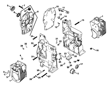 Crankcase-Kohler Engine Model No. Kt17qs Type No. 24324 (Continued) Diagram and Parts List for 30754 7000001 - 7999999 Toro Lawn Tractor