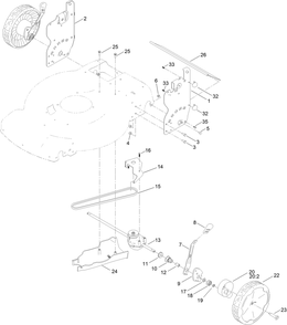 Rear Wheel And Height-Of-Cut Assembly Diagram and Parts List for 21465 411961728 - 412899999 Toro Lawn Mower