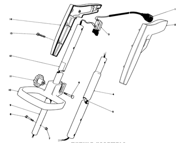 Handle Assembly Diagram and Parts List for 51325 5000001 - 5999999 Toro Trimmer