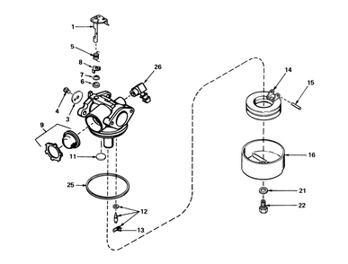 Carburetor No. 632050 Diagram and Parts List for 20775 0000001 - 0999999 Toro Lawn Mower