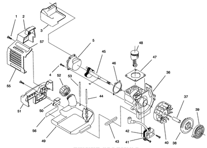 Engine Assembly Diagram and Parts List for 51918 990000001 - 999999999 Toro Trimmer