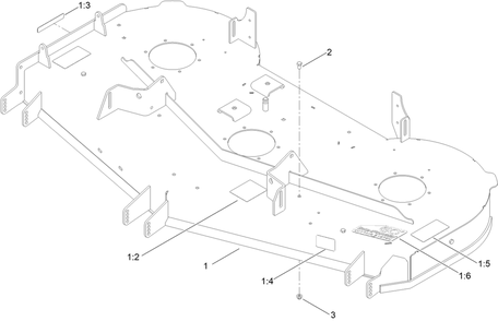 60in Deck Decal Assembly No. 145-4605 Diagram and Parts List for 76602 400000000 - 412999999 Toro Lawn Tractor