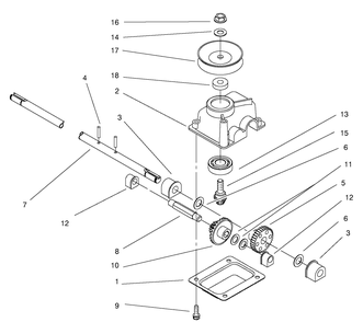 Gear Case Assembly Diagram and Parts List for 20043 9900001 - 9999999 Toro Lawn Mower