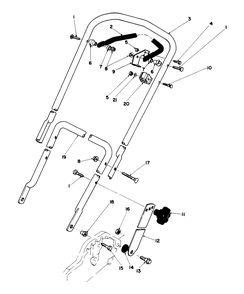 Handle Assembly Diagram and Parts List for 20574 7000001 - 7999999 Toro Lawn Mower