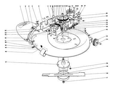 25" Mower Assembly Diagram and Parts List for 56036 6000001 - 6999999 Toro Lawn Tractor