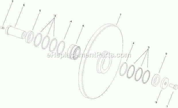 Boom End Roller Assembly No. Auh672962 Diagram and Parts List for 25444  Toro Lawn Tractor Accessories