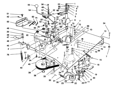 Transmission & Linkage Assembly Diagram and Parts List for 70060 6900001 - 6999999 Toro Lawn Tractor