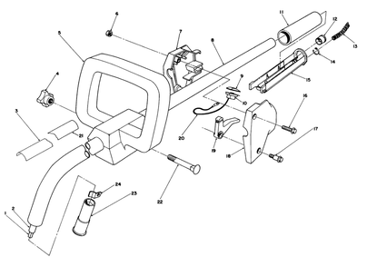 Handle Assembly Diagram and Parts List for 51641 7000001 - 7999999 Toro Trimmer