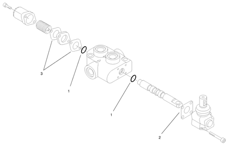 Hydraulic Valve Assembly No. 99-3072 Diagram and Parts List for 22304 900001 - 990001 Toro Lawn Tractor Accessories