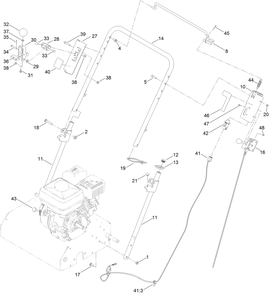 Handle Assembly Diagram and Parts List for 23511 400000000 - 999999999 Toro Seeder