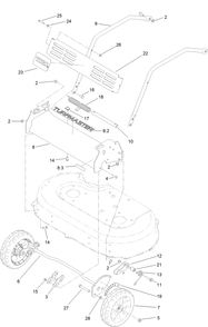 Front Bumper And Wheel Assembly Diagram and Parts List for 22205TE 400000000-400699999 Toro Lawn Mower