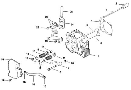 Cylinder Head/Valve/Breather-Engine Kohler Model No. Cv12.5t-1254 Diagram and Parts List for 30157 490001 - 499999 Toro Lawn Tractor Accessories