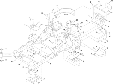 Frame Assembly Diagram and Parts List for 75951 402100000-403319952 Toro Lawn Mower