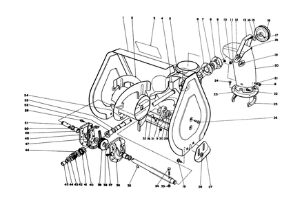 Auger Assembly Diagram and Parts List for 38250 0000001 - 0999999 Toro Snow Blower