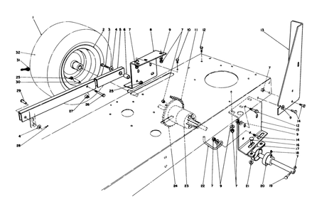 Rear Axle Assembly Diagram and Parts List for 56170 6000001 - 6999999 Toro Lawn Tractor Accessories