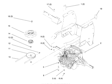 Hydro Transaxle Diagram and Parts List for 72042 5900001 - 5900796 Toro Lawn Tractor