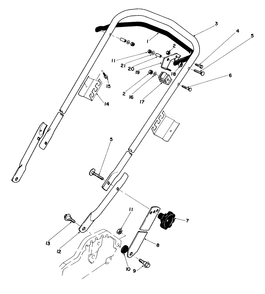 Handle Assembly Diagram and Parts List for 20574 3000001 - 3999999 Toro Lawn Mower