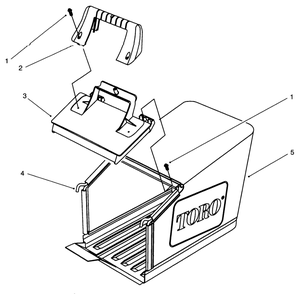 Grass Bag Assembly Diagram and Parts List for 26636B 6900001 - 6999999 Toro Lawn Mower