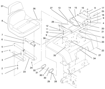 Fender, Seat & Tail Lights Diagram and Parts List for 73423 7900001 - 7999999 Toro Lawn Tractor