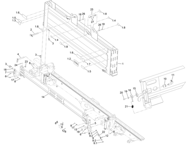 Side Rod Load Assembly Diagram and Parts List for 23803 400000000 - 999999999 Toro Lawn Tractor Accessories