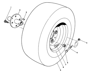 Front Wheel Assembly Diagram and Parts List for 30754 60001 - 69999 Toro Lawn Tractor