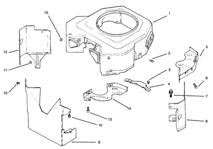 Blower Housing & Baffles Diagram and Parts List for 30181 69000001 - 69999999 Toro Lawn Tractor Accessories