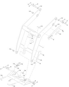 Loader And Quick Attach Assembly Diagram and Parts List for 22218 407600000 - 411799999 Toro Lawn Tractor Accessories