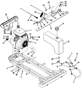 Part Location Diagram of 114159 Toro Throttle Control (includes items 30 thru 33, 36 and 37)