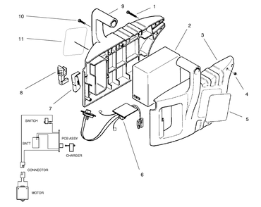Upper Case Assembly Diagram and Parts List for 51556 79000001 - 79999999 Toro Trimmer
