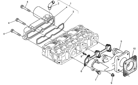 Inlet And Exhaust Manifold Assembly Diagram and Parts List for 74264TE (260000001-260999999)(2006) Toro Lawn Mower