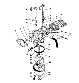 Carburetor Assembly Diagram and Parts List for 20628C 8000001 - 8999999 Toro Lawn Mower