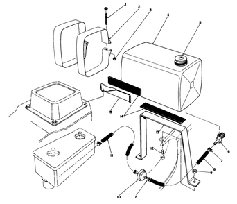 Gas Tank Assembly Diagram and Parts List for 22621 8000001 - 8999999 Toro Lawn Mower