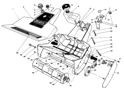 Rotor Housing Assembly Diagram and Parts List for 38350 3000001 - 3999999 Toro Snow Blower