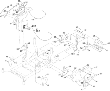 Console And Guard Assembly Diagram and Parts List for 76602 400000000 - 412999999 Toro Lawn Tractor