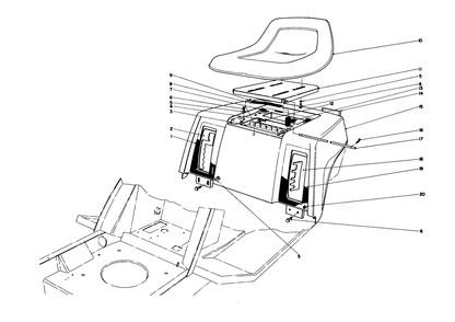 Rear Body & Seat Assembly Diagram and Parts List for 57351 7000001 - 7999999 Toro Lawn Tractor