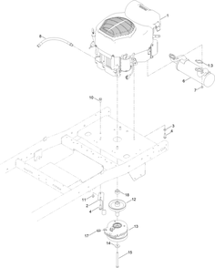 Engine And Muffler Assembly Diagram and Parts List for 76606 417515889 - 999999999 Toro Lawn Tractor