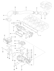 Part Location Diagram of 133-6716 Toro Spacer-Valve, E G R