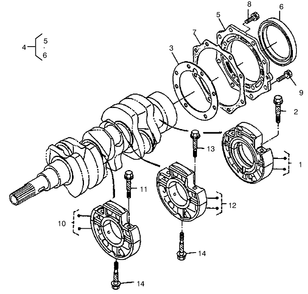 Main Bearing Case Assembly Diagram and Parts List for 22303 990001 - 999999 Toro Lawn Tractor Accessories