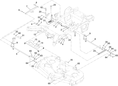 Deck Lift Assembly Diagram and Parts List for 74057 400000000 - 416414583 Toro Lawn Tractor