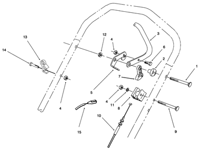 Traction Control Assembly Diagram and Parts List for 26632B 6900001 - 6999999 Toro Lawn Mower