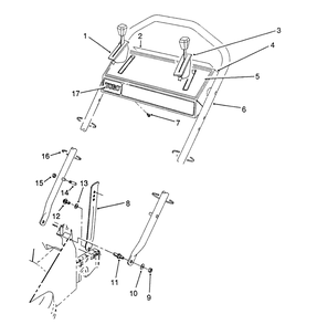 Handle Assembly Diagram and Parts List for 26623 0000001 - 0999999 Toro Lawn Mower
